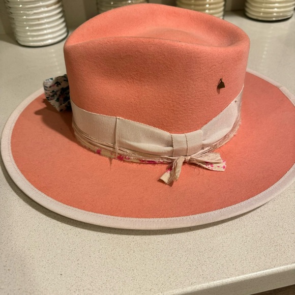 Teressa Foglia x LoveShackFancy Mimi Fedora Hat 7 3/8 - Picture 3 of 8